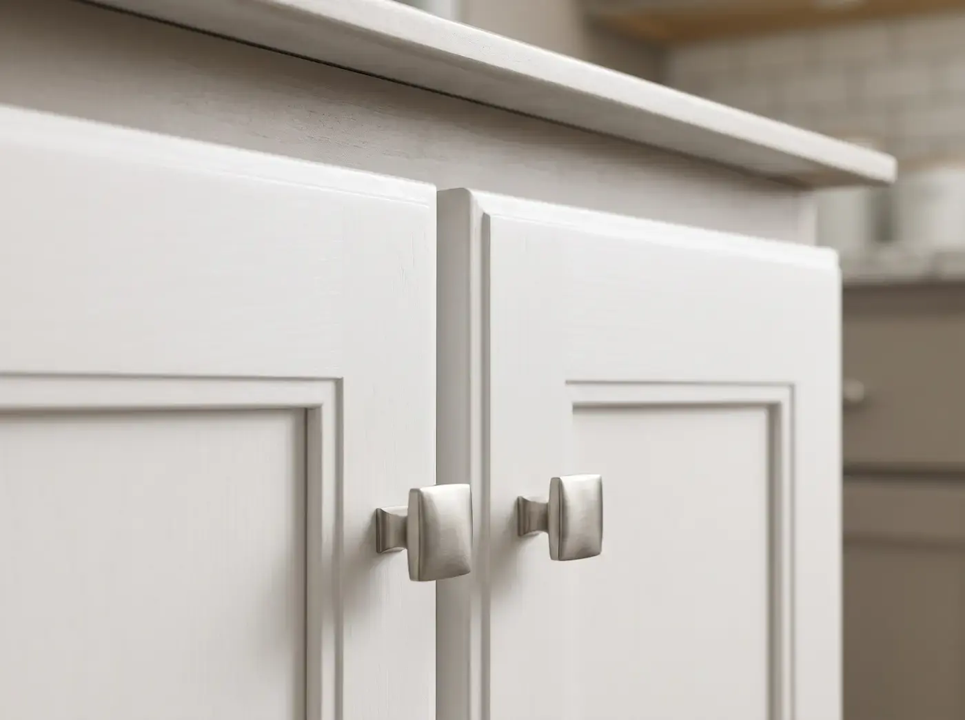 Cabinet handles pulls and knobs installation in McKinney TX with brushed brass finish