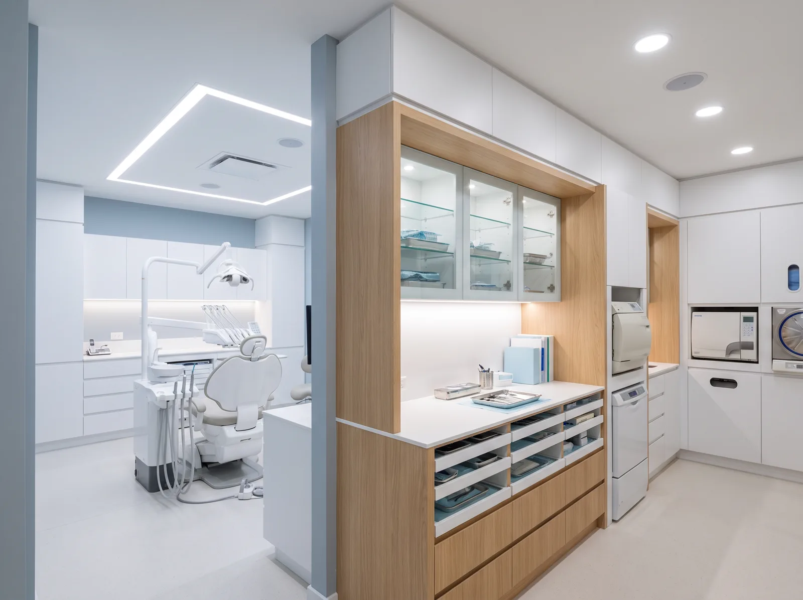 Custom dental clinic cabinets with antimicrobial surfaces in McKinney TX